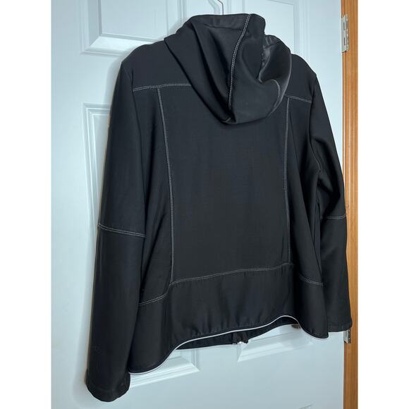 Weatherproof Women XL Black Fleece‎ Lined Hooded Jacket Full Zip Front - Picture 4 of 8
